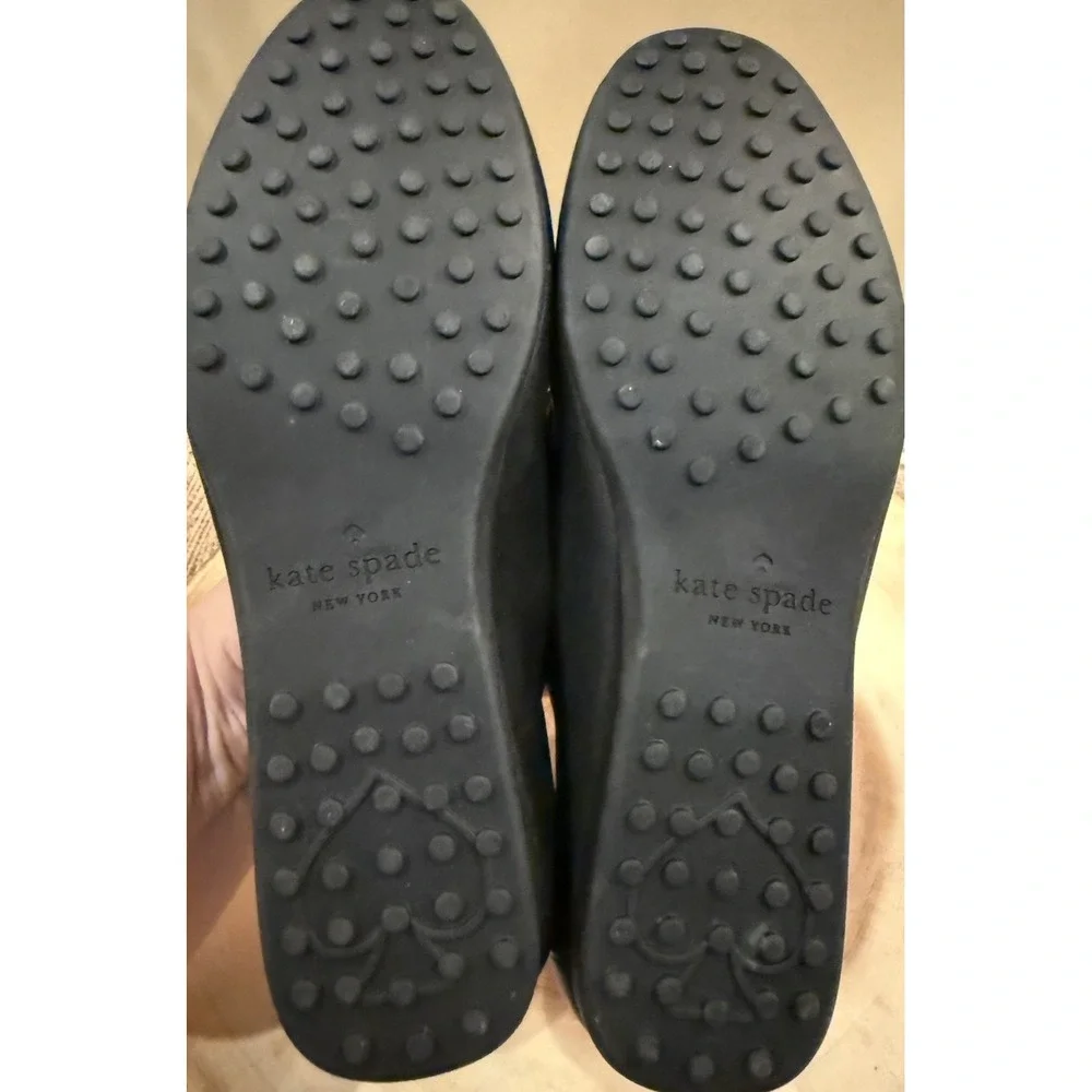Kate Spade NY Carson Slip On Driving Loafers Shoe Flats Black Leather 5B New‎